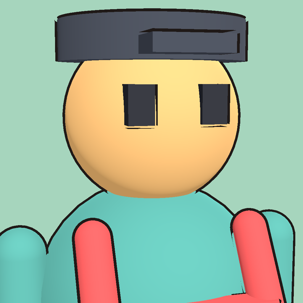 Employee portrait: a low-poly grocery worker in an apron