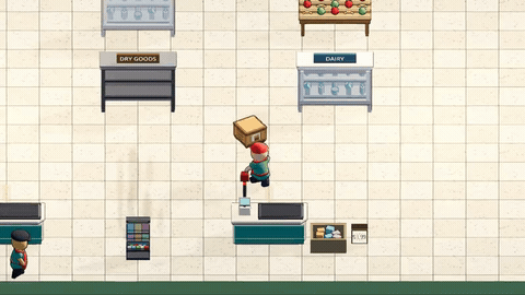 GIF: throwing stock across the store